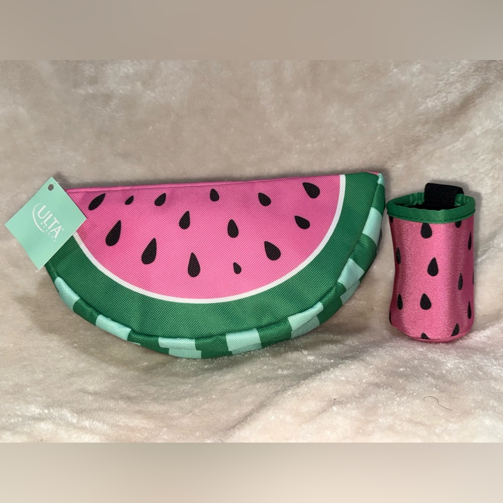 Cute ULTA Beauty Set - Watermelon Fanny Pack Bumbag Belt Bag & Can Koozie NWT